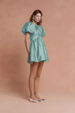 Lovaan Iris Mini Dress Sage Size 12 for rent on The Volte - image 2