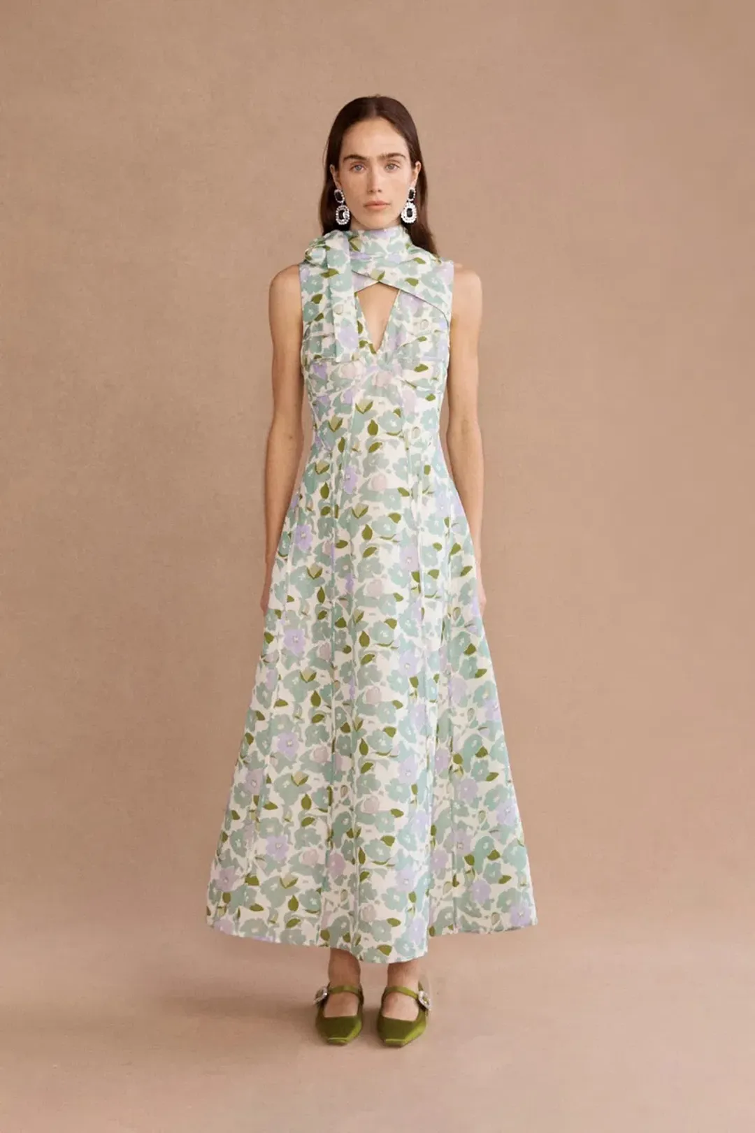 Lovaan Stevie Midi Dress Cascade Floral Size 10 for rent on The Volte - main image