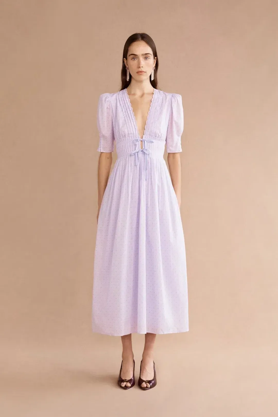 Lovaan Boehm Midi Dress Lilac Size 14 for rent on The Volte - main image