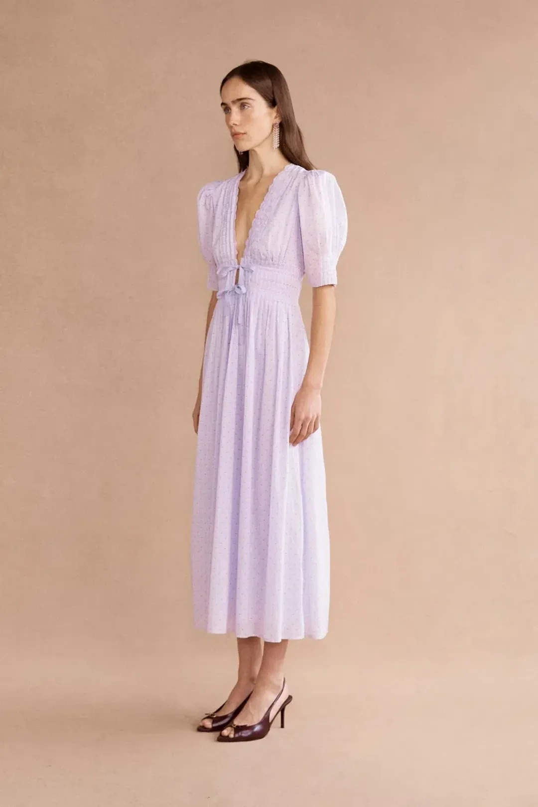 Lovaan Boehm Midi Dress Lilac Size 14 for rent on The Volte - main image