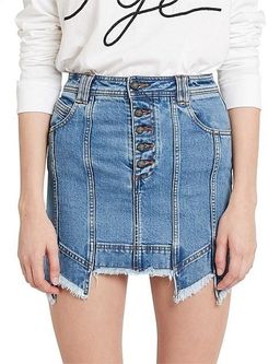 Aje Crawford Denim Mini Skirt Blue Classic Wash Size 8 for rent on The Volte - image 2