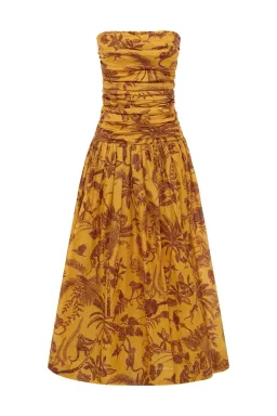 Alemais Banana Blossom Ruched Gown Marigold Size 8 for rent on The Volte - image 6