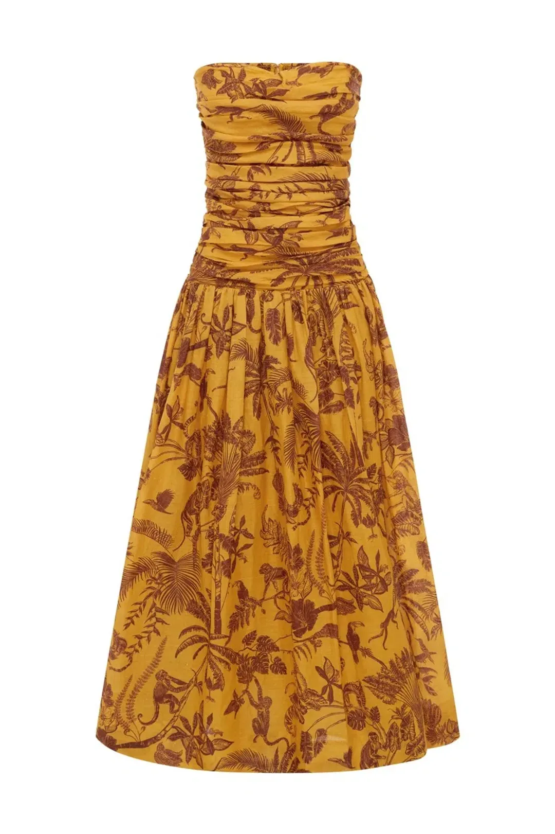 Alemais Banana Blossom Ruched Gown Marigold Size 14 for rent on The Volte - main image