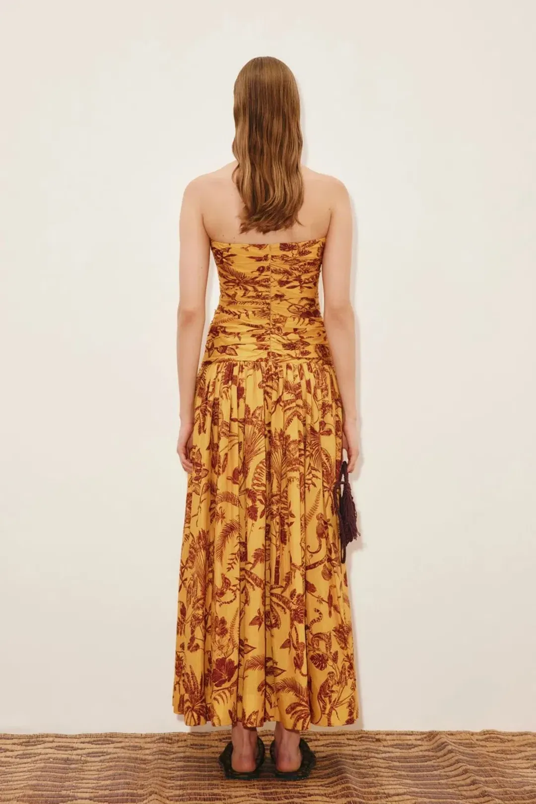 Alemais Banana Blossom Ruched Gown Marigold Size 14 for rent on The Volte - main image