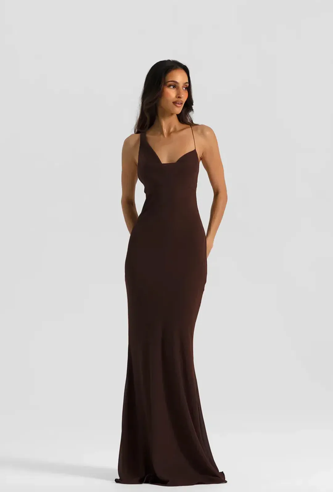 Natalie Rolt, Hallie Gown, brown, maxi, size 0  for rent on The Volte - main image