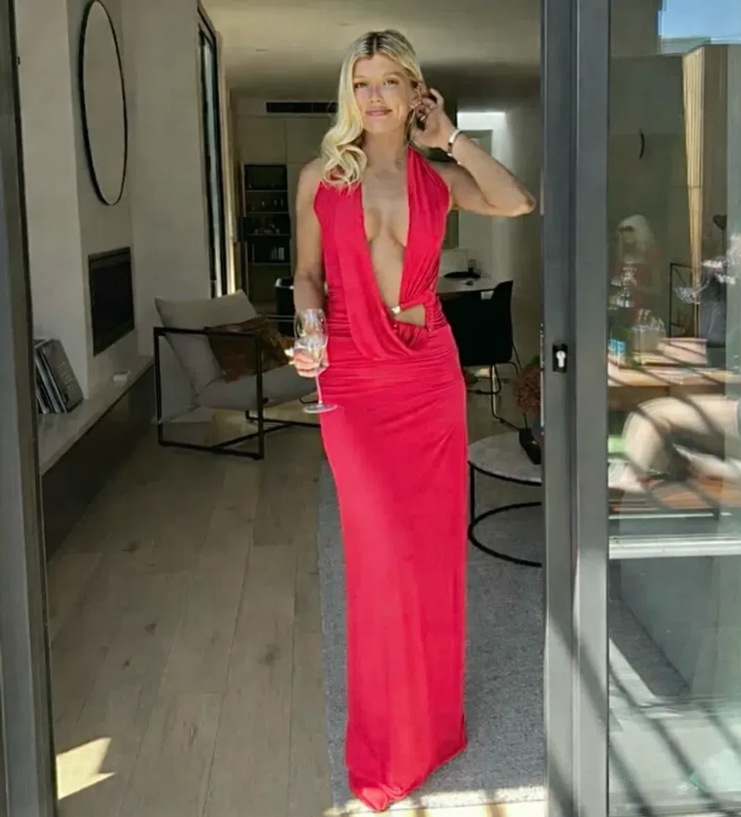 NBD Sabine Gown in Slate Red 8 for rent on The Volte - main image