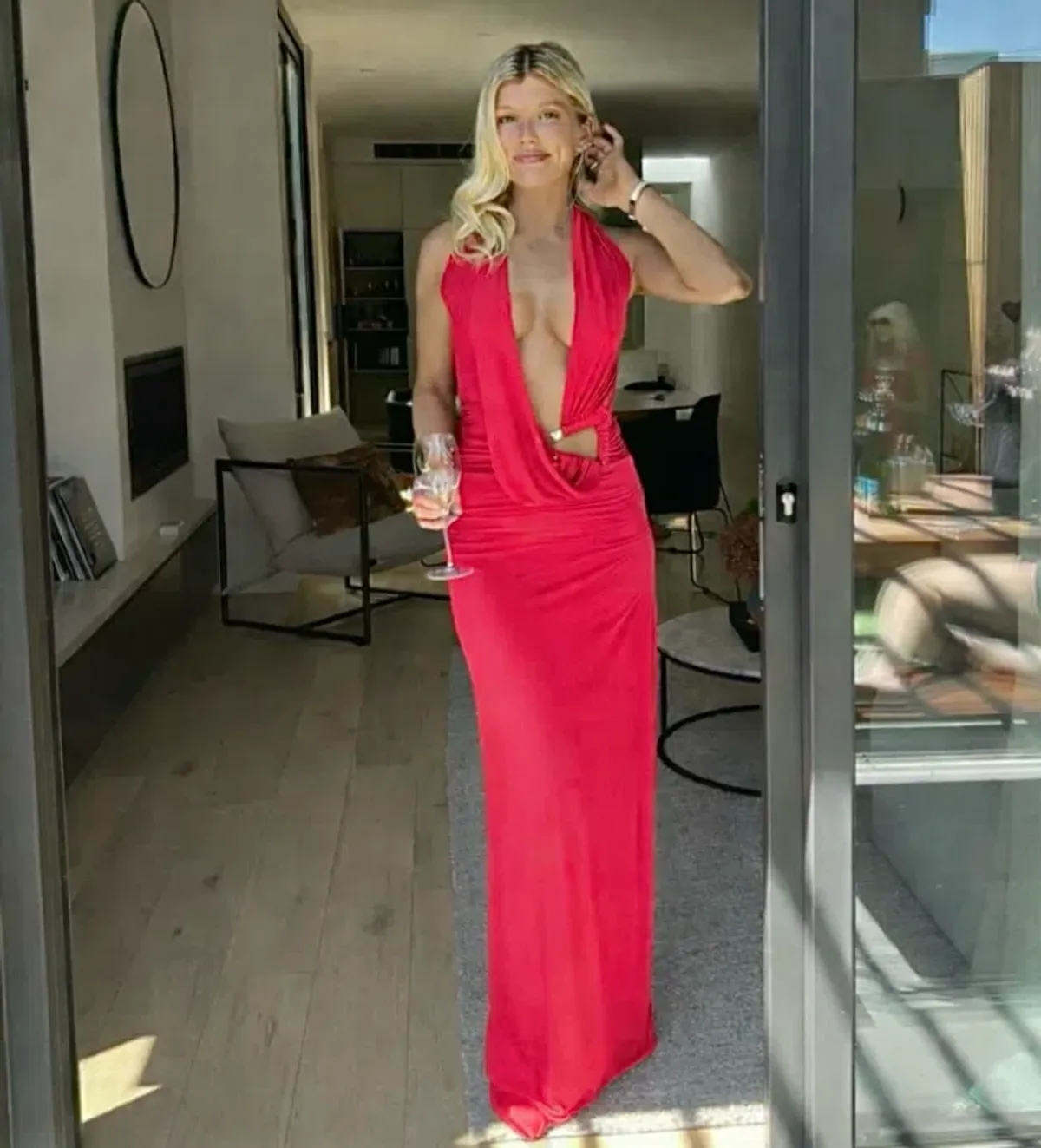 NBD Sabine Gown in Slate Red 8 for rent on The Volte - main image