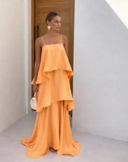 Elliatt Tilly Tiered Maxi Dress in Orange 6 for rent on The Volte - image 1