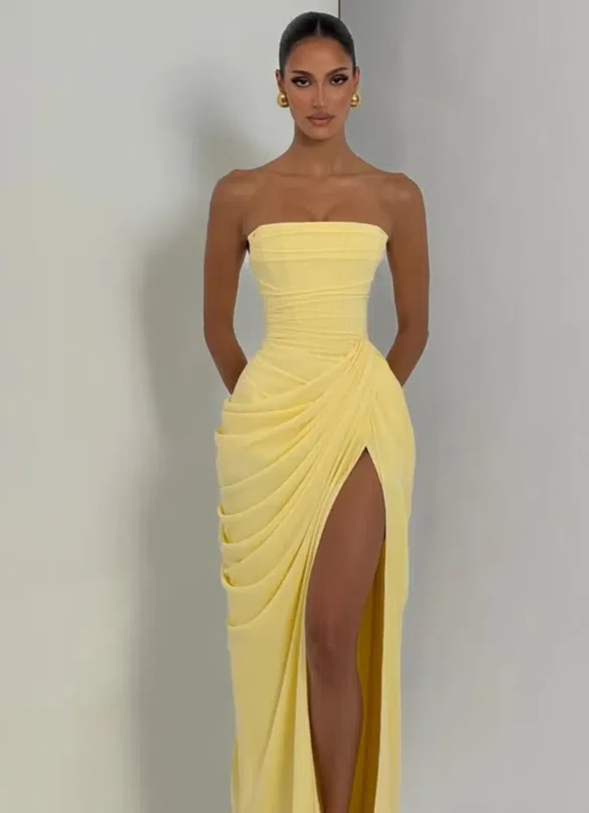 BABYBOO CYRA MAXI DRESS LEMON XS for rent on The Volte - main image