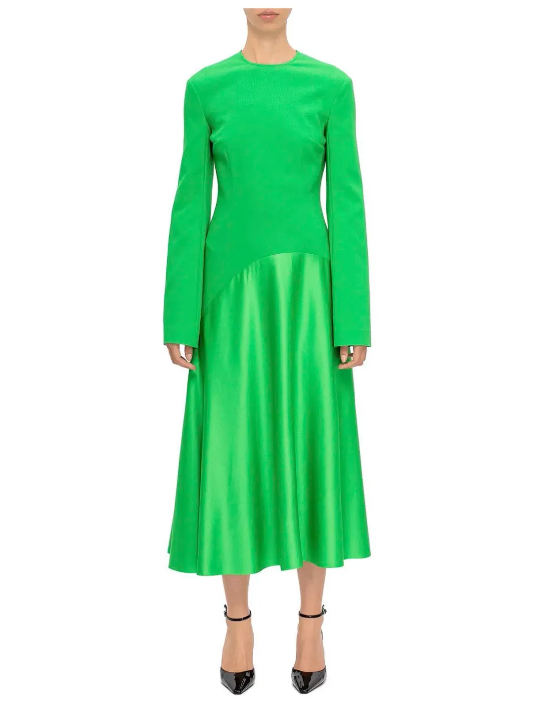 Solace London Gaia Midi Dress Bright Green Size 12 for rent on The Volte - main image