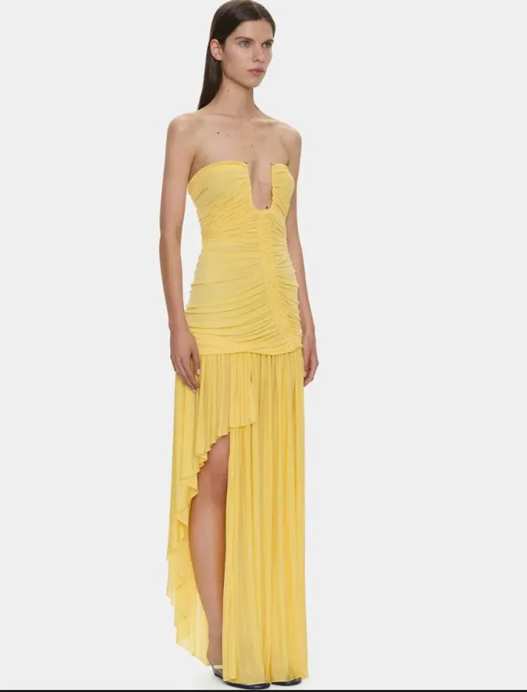Christopher Esber Arced Orion Strapless Gown in Soleil Size 8 for rent on The Volte - main image