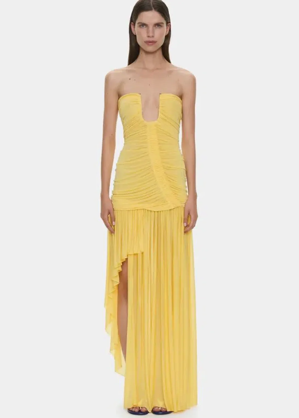 Christopher Esber Arced Orion Strapless Gown in Soleil Size 10 for rent on The Volte - main image