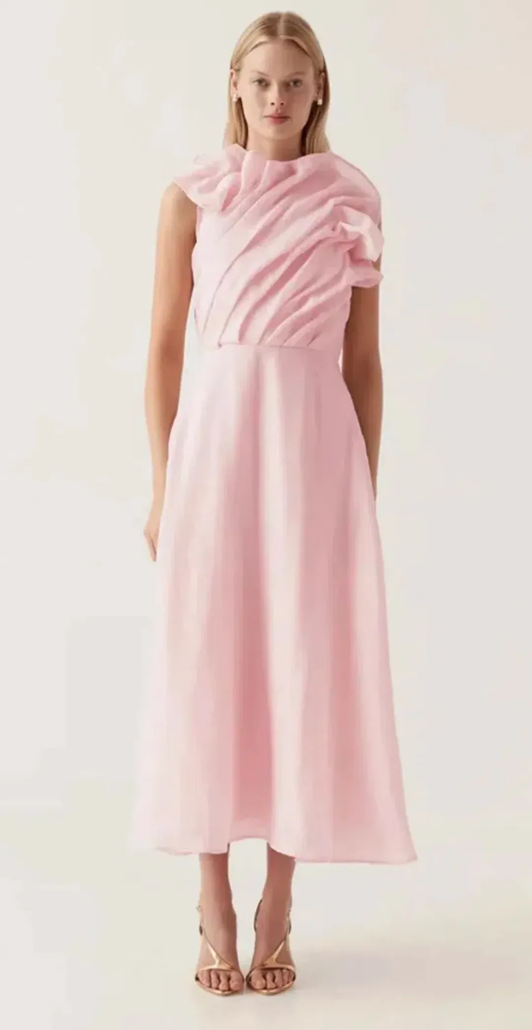 Aje - Genesis Midi Dress - Soft Pink - Size 6/8 for rent on The Volte - main image