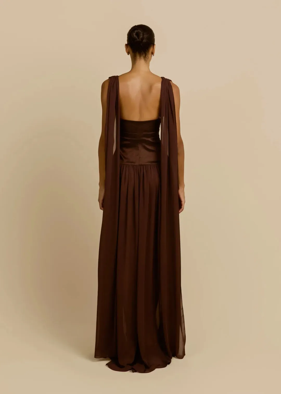Arcina Ori Ramona Gown in Cacao Brown Size XS  for rent on The Volte - main image