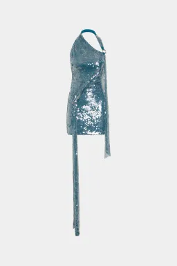 💙 MISHA Rivera Sequin Mini Dress – Teal Blue – Size AU 6 (XS) 💙  for rent on The Volte - image 1