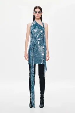 💙 MISHA Rivera Sequin Mini Dress – Teal Blue – Size AU 6 (XS) 💙  for rent on The Volte - image 6