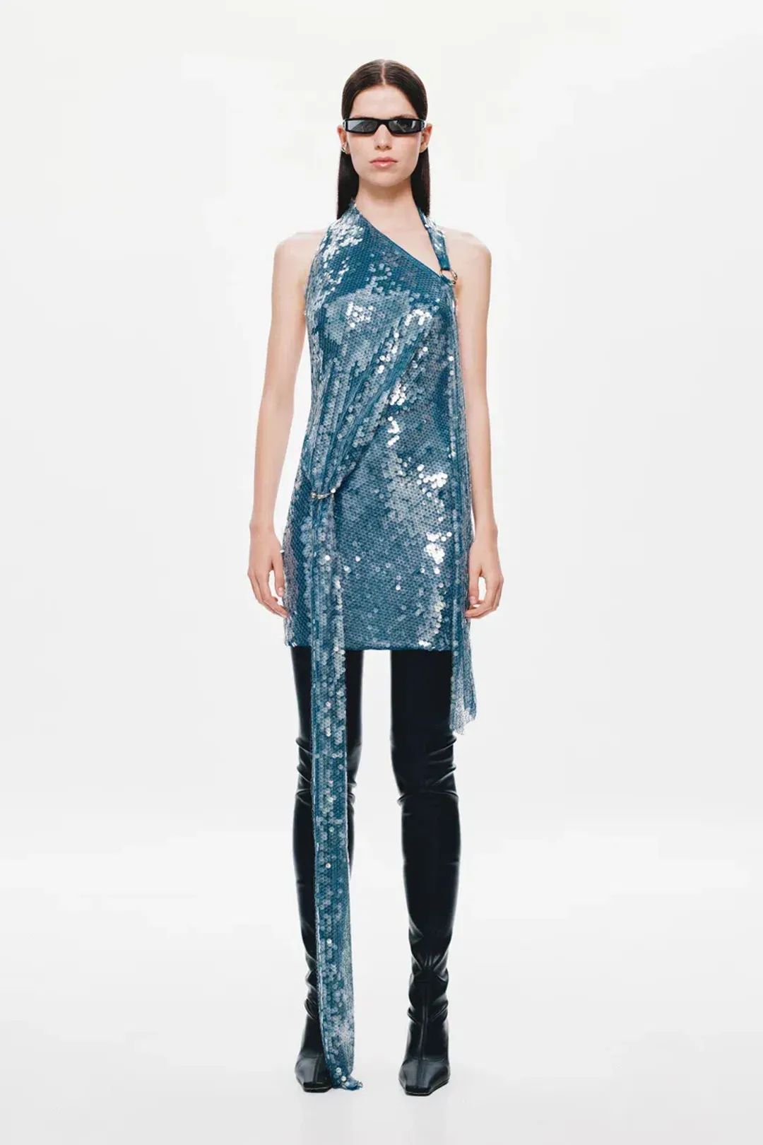 New MISHA Rivera Sequin Mini Dress – Teal Blue – Size 4 / XXS 💙    for rent on The Volte - main image