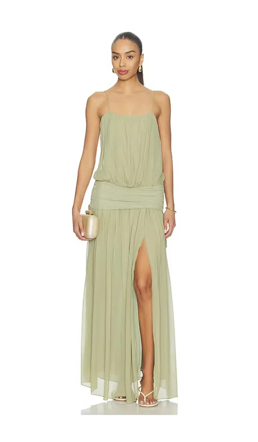 BEC + BRIDGE Camille Blouson Dress | Pistachio (Size 6) for rent on The Volte - main image