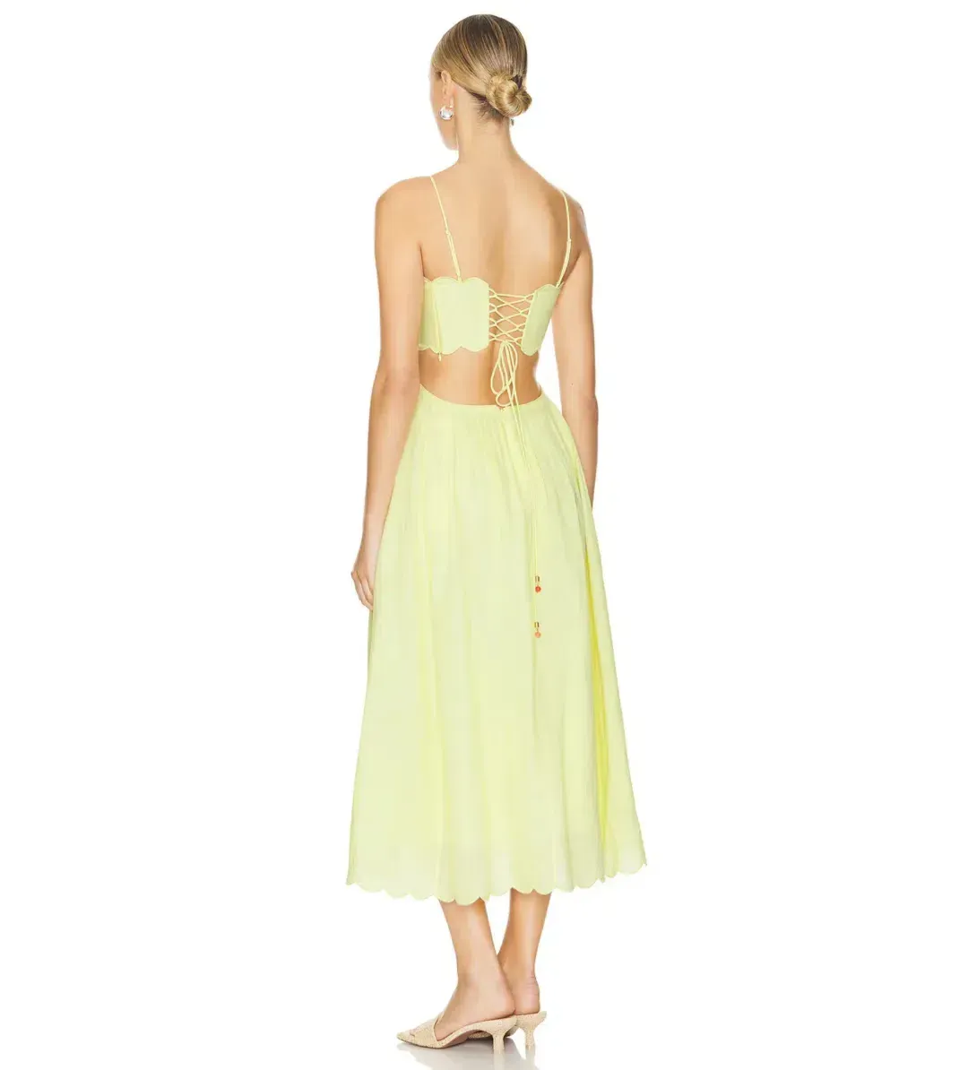 Zimmermann Halliday Scallop Midi in Yellow size 1 for rent on The Volte - main image