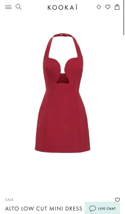 Kookai Alto Low Cut Mini Dress in Red for rent on The Volte - image 4