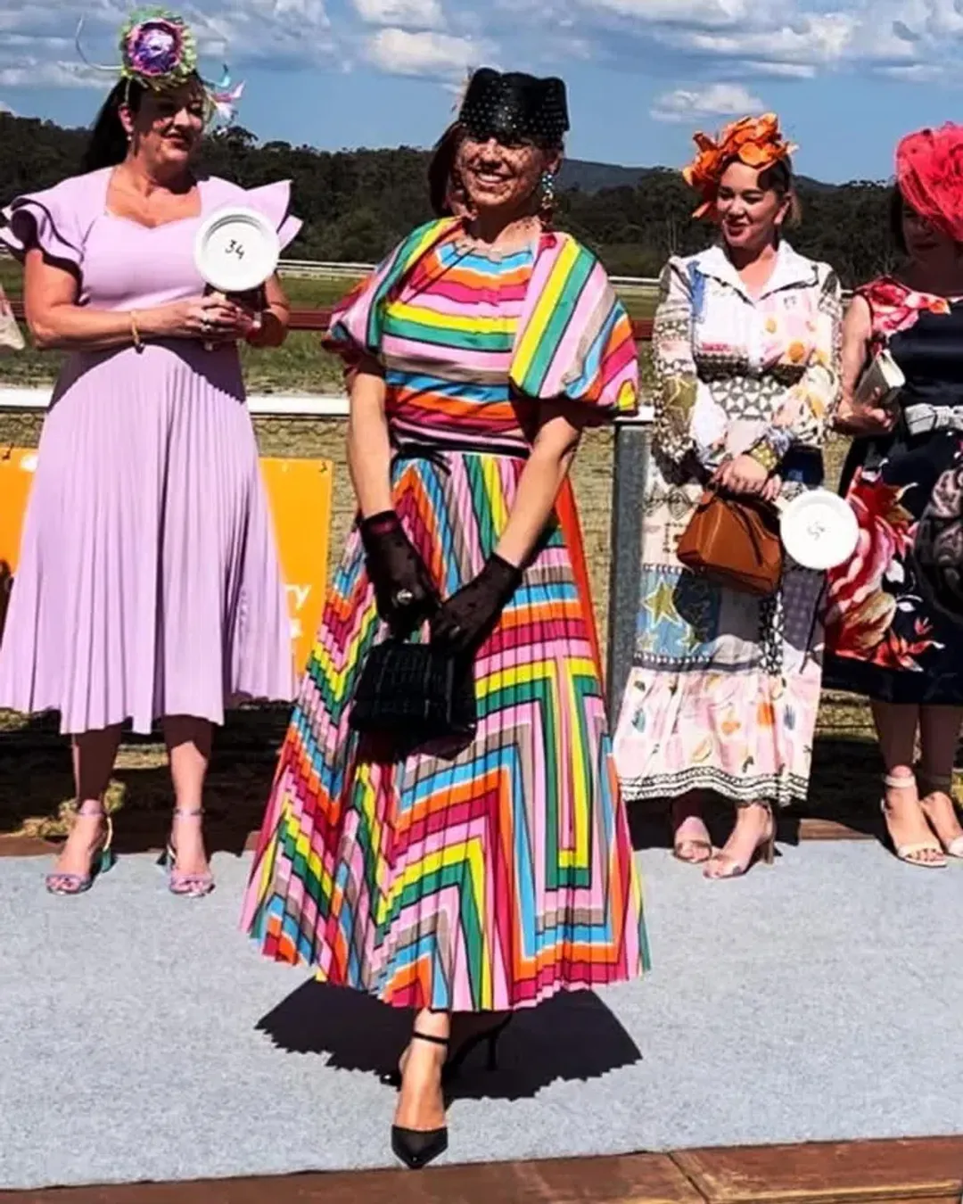 REBECCA VALLANCE DALI PUFF SLEEVE MIDI SIZE 12 for rent on The Volte - main image