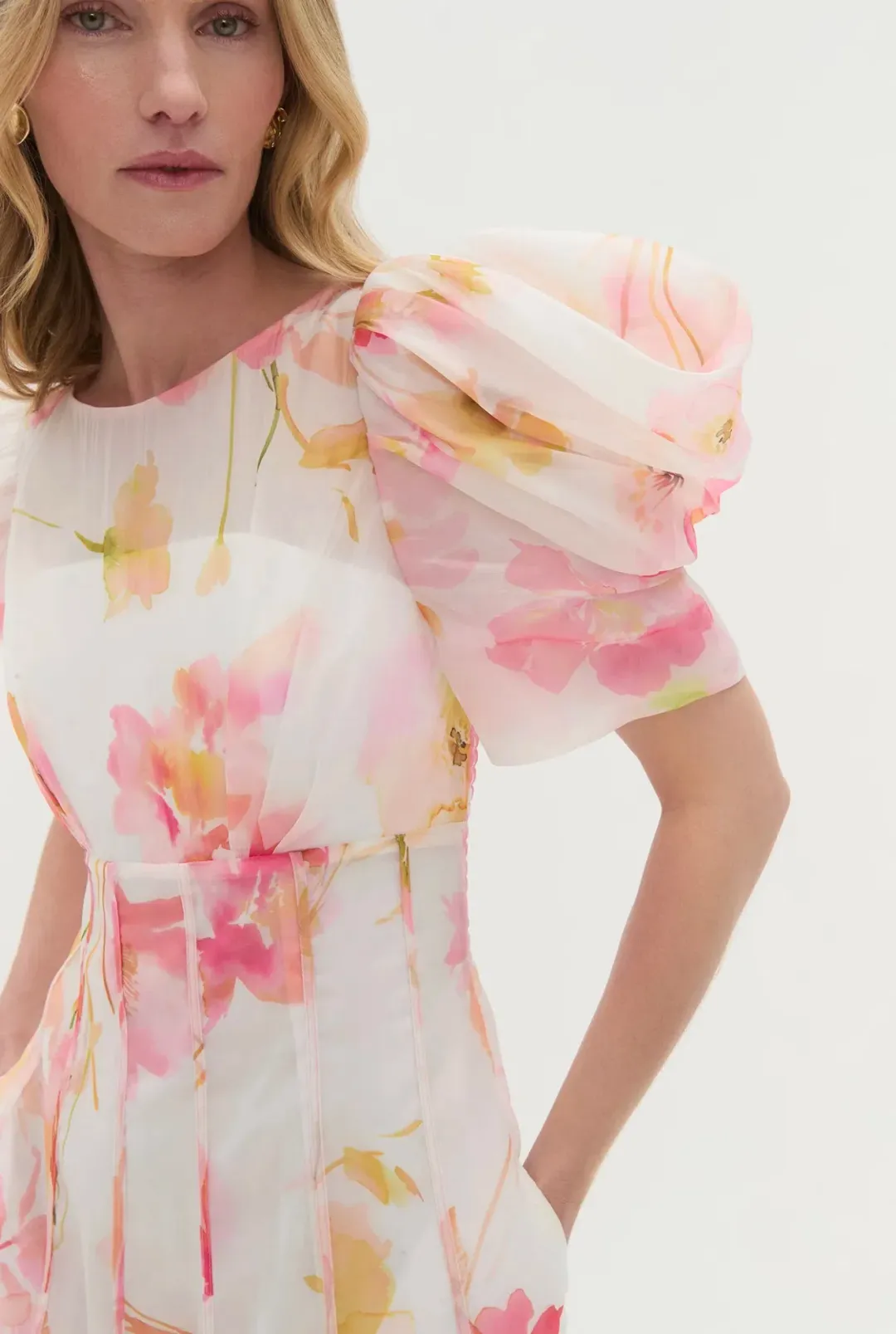 Aje Clementine Midi Dress Wildflowers Size 10 for rent on The Volte - main image