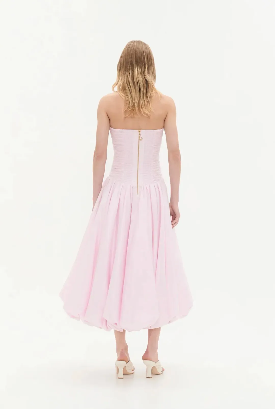 Aje Violette Bubble Midi Dress Pastel Pink Size 8 for rent on The Volte - main image