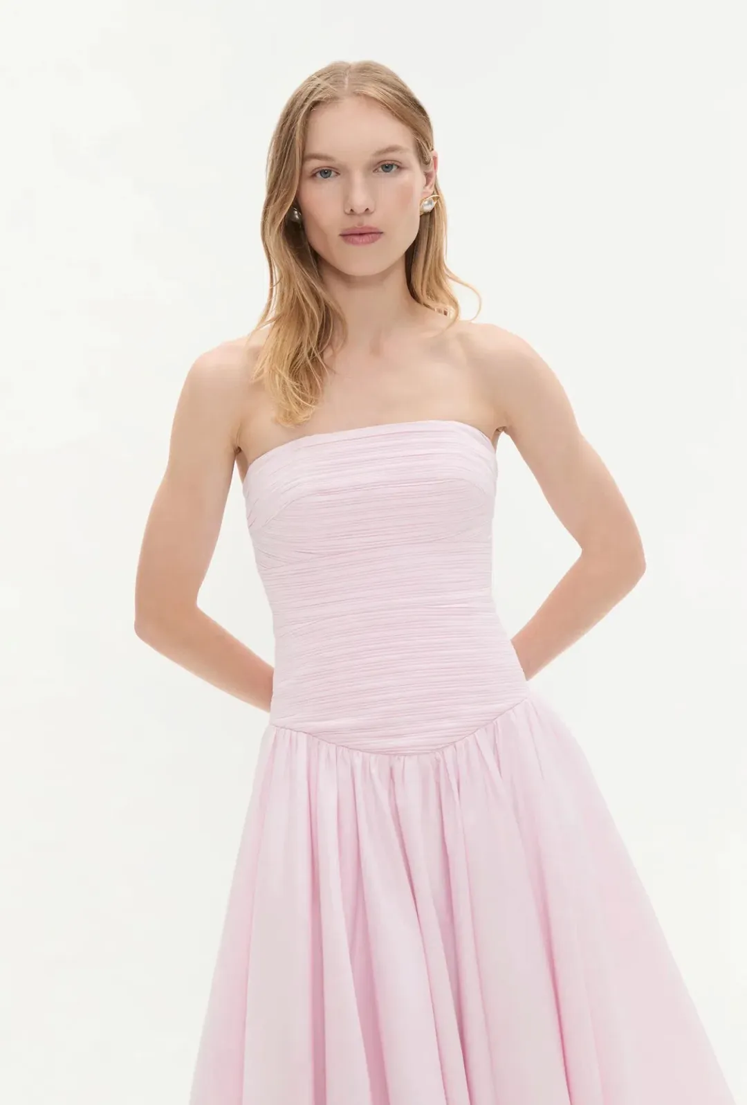 Aje Violette Bubble Midi Dress Pastel Pink Size 8 for rent on The Volte - main image