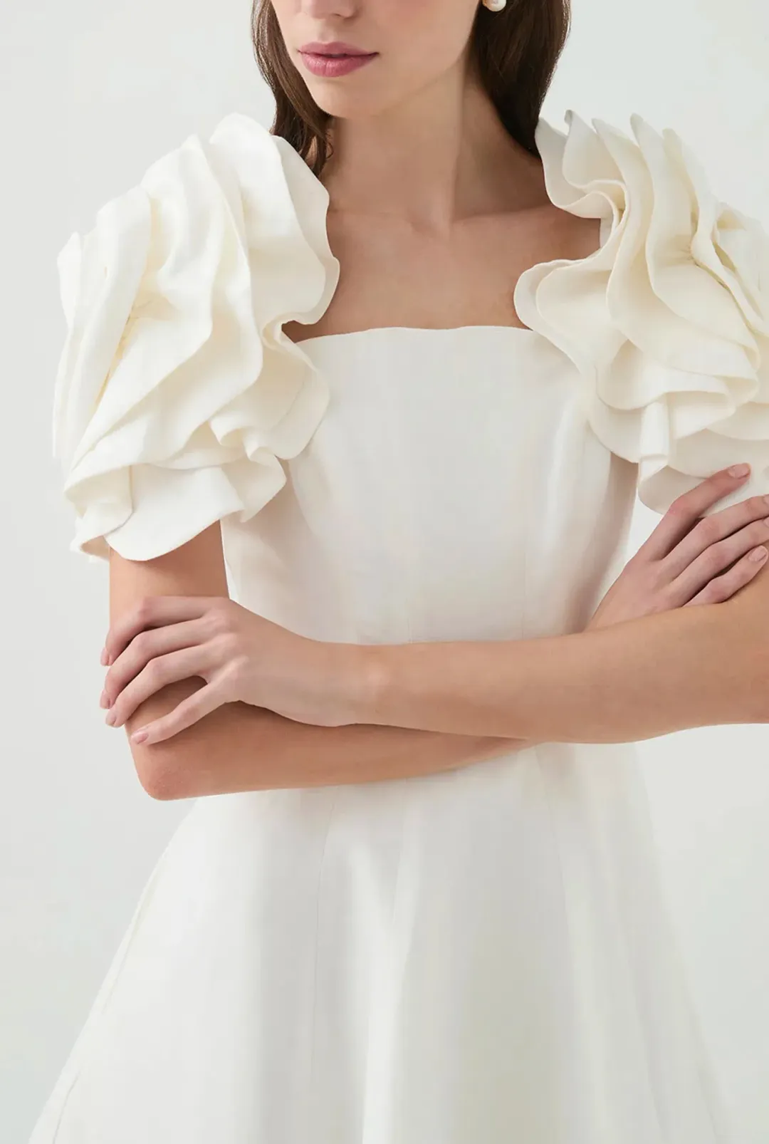 Aje Twyla Mini Dress Ivory Size 10 for rent on The Volte - main image