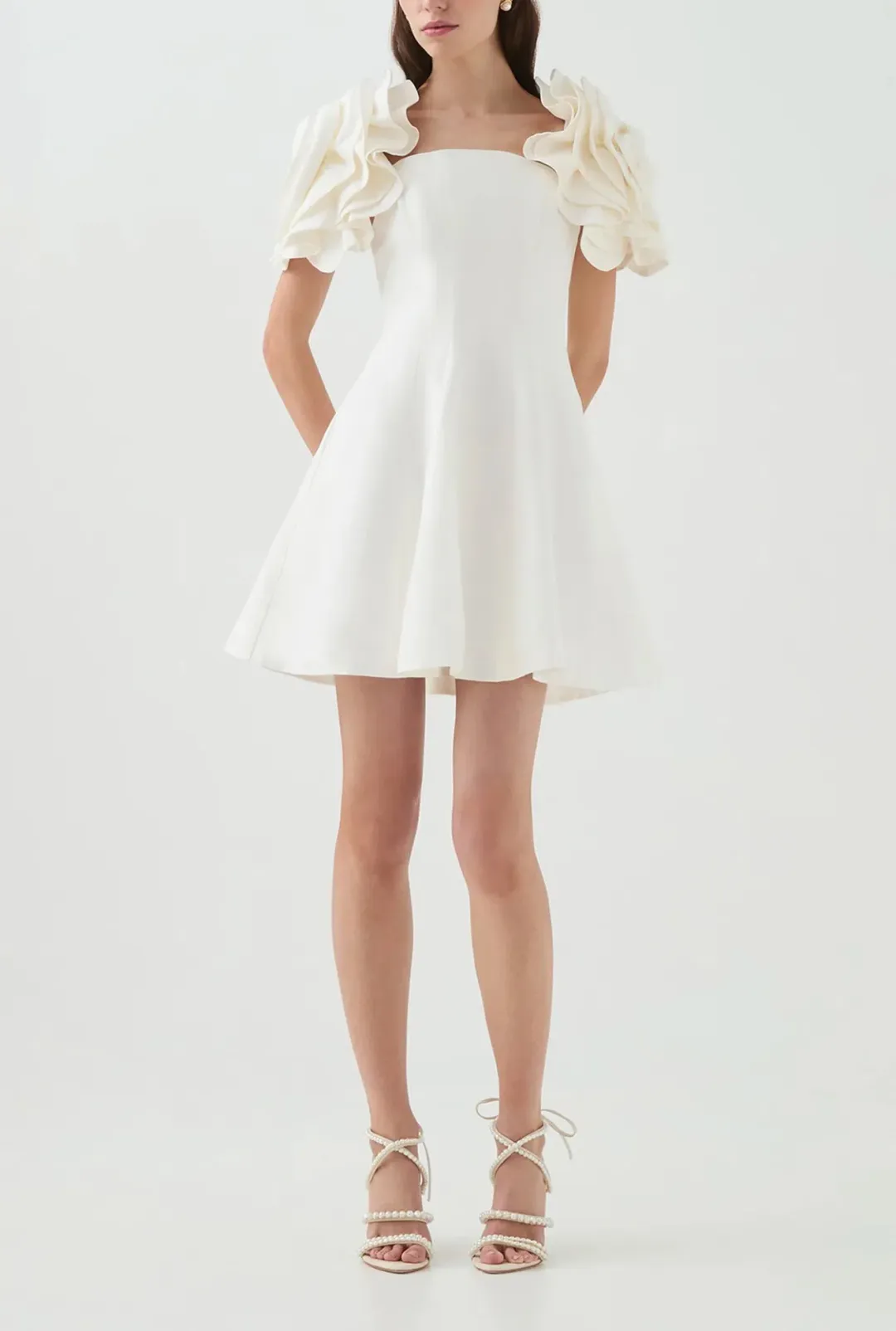 Aje Twyla Mini Dress Ivory Size 10 for rent on The Volte - main image