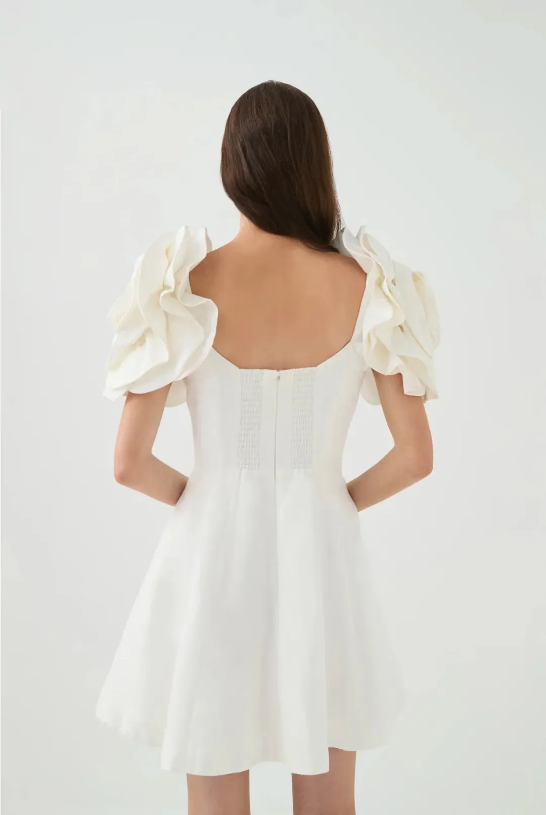 Aje Twyla Mini Dress Ivory Size 10 for rent on The Volte - main image