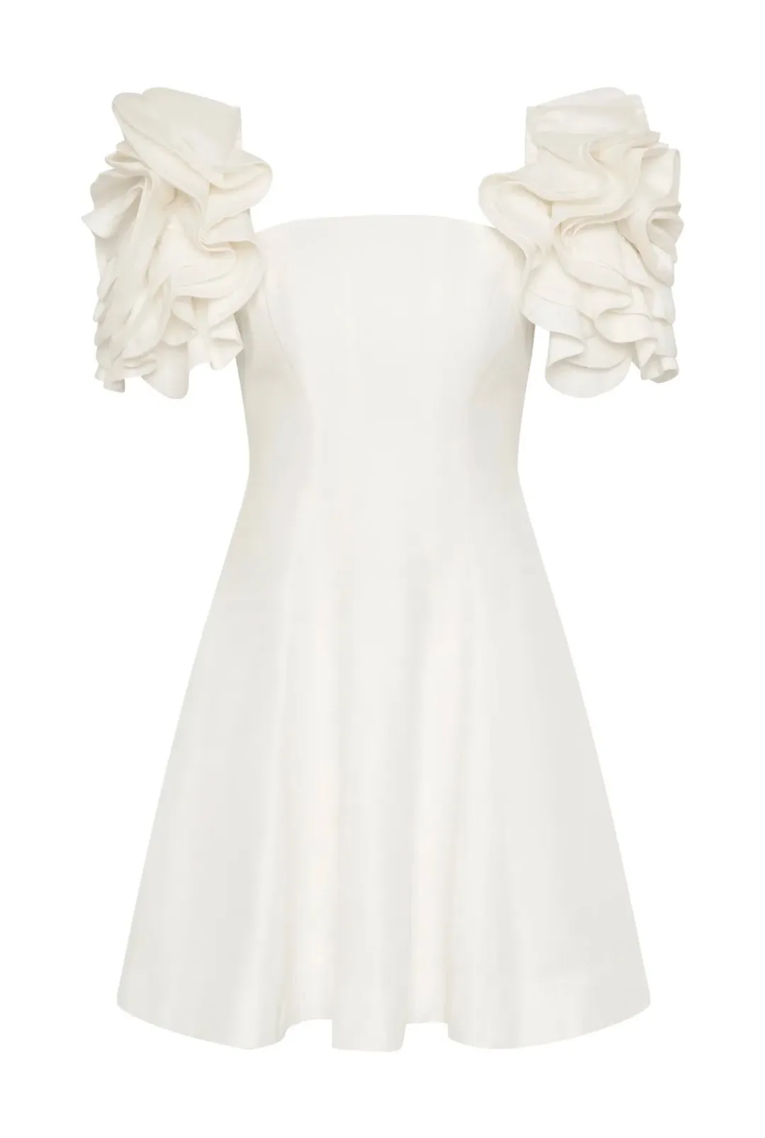 Aje Twyla Mini Dress Ivory Size 10 for rent on The Volte - main image