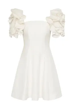 Aje Twyla Mini Dress Ivory Size 10 for rent on The Volte - image 2