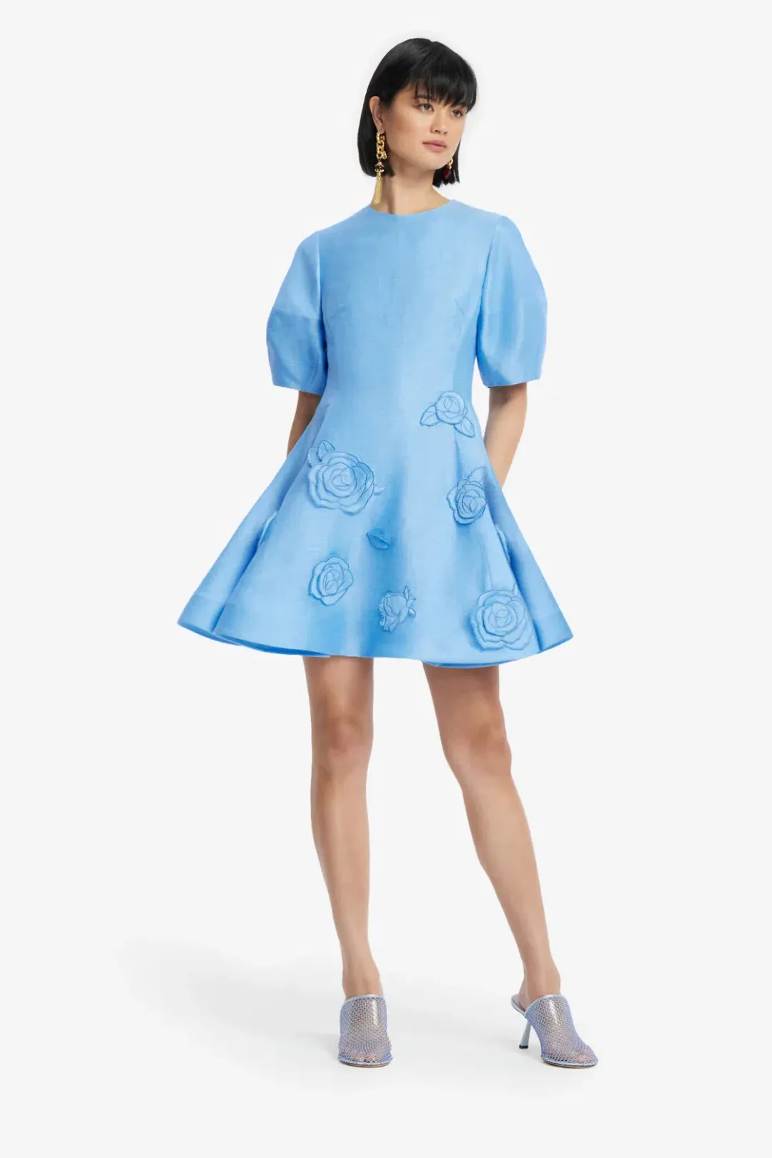 Leo Lin Simona Appliqué Mini Dress; size 6 for rent on The Volte - main image