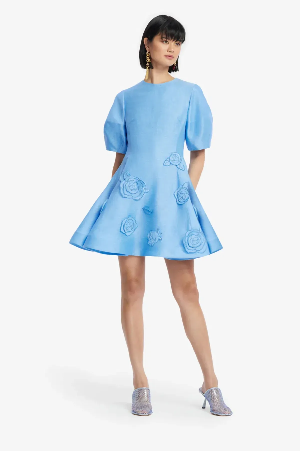 Leo Lin Simona Appliqué Mini Dress; size 10 for rent on The Volte - main image