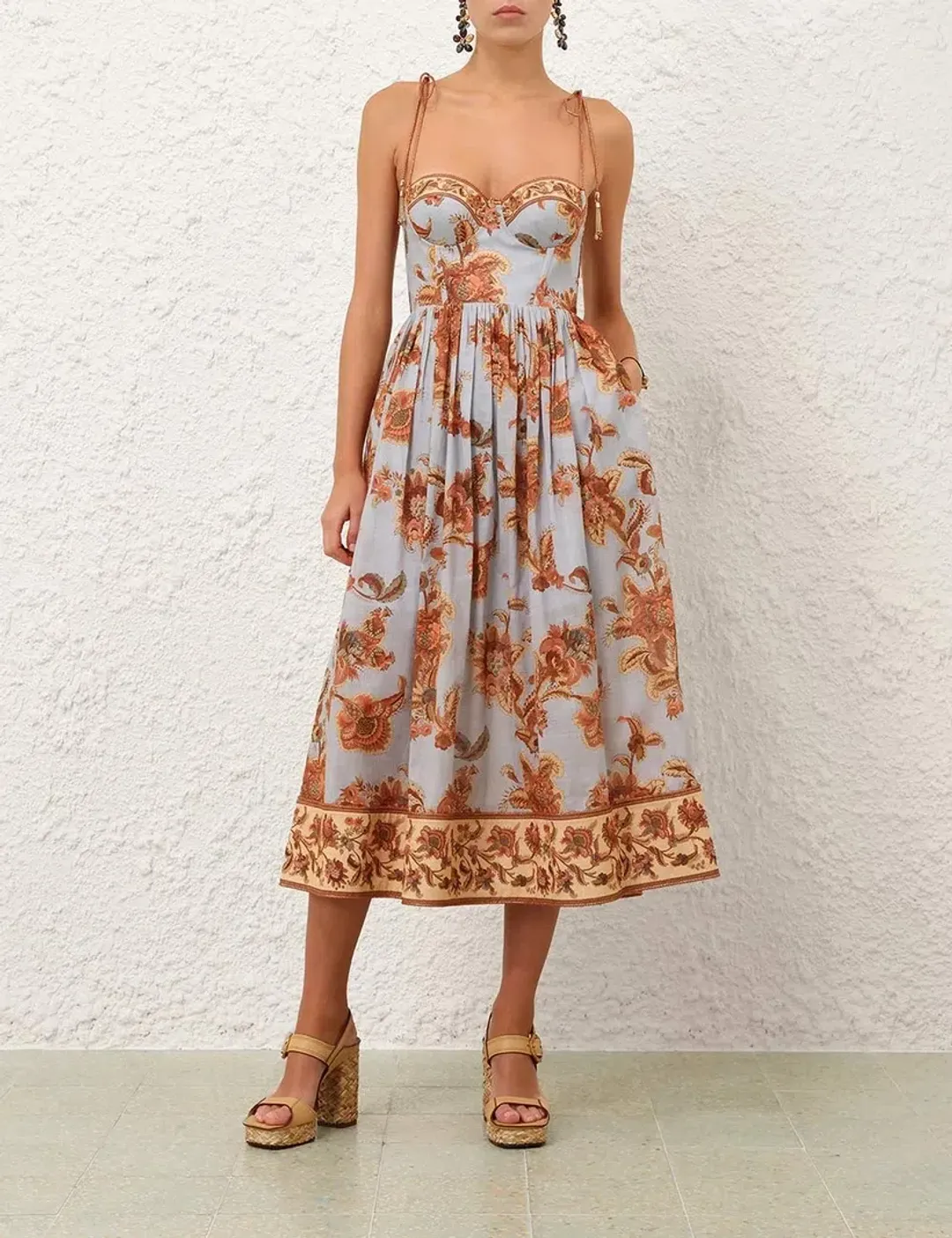 Zimmermann Aster Corset Midi Dress - size 1/10 for rent on The Volte - main image