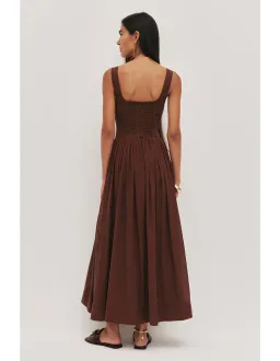Aje Sunny Midi Dress Brown Size 10 for rent on The Volte - image 4