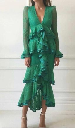 Nicola Finetti Maia dress green size 10 for rent on The Volte - image 2
