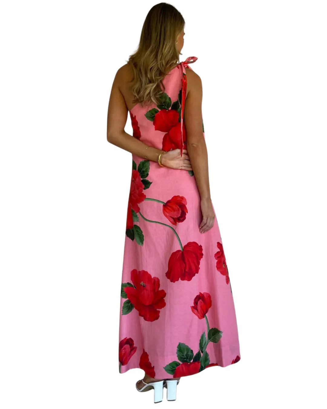 By Nicola Sorrento Maxi Dress in Raspberry Bloom Size 16 for rent on The Volte - main image