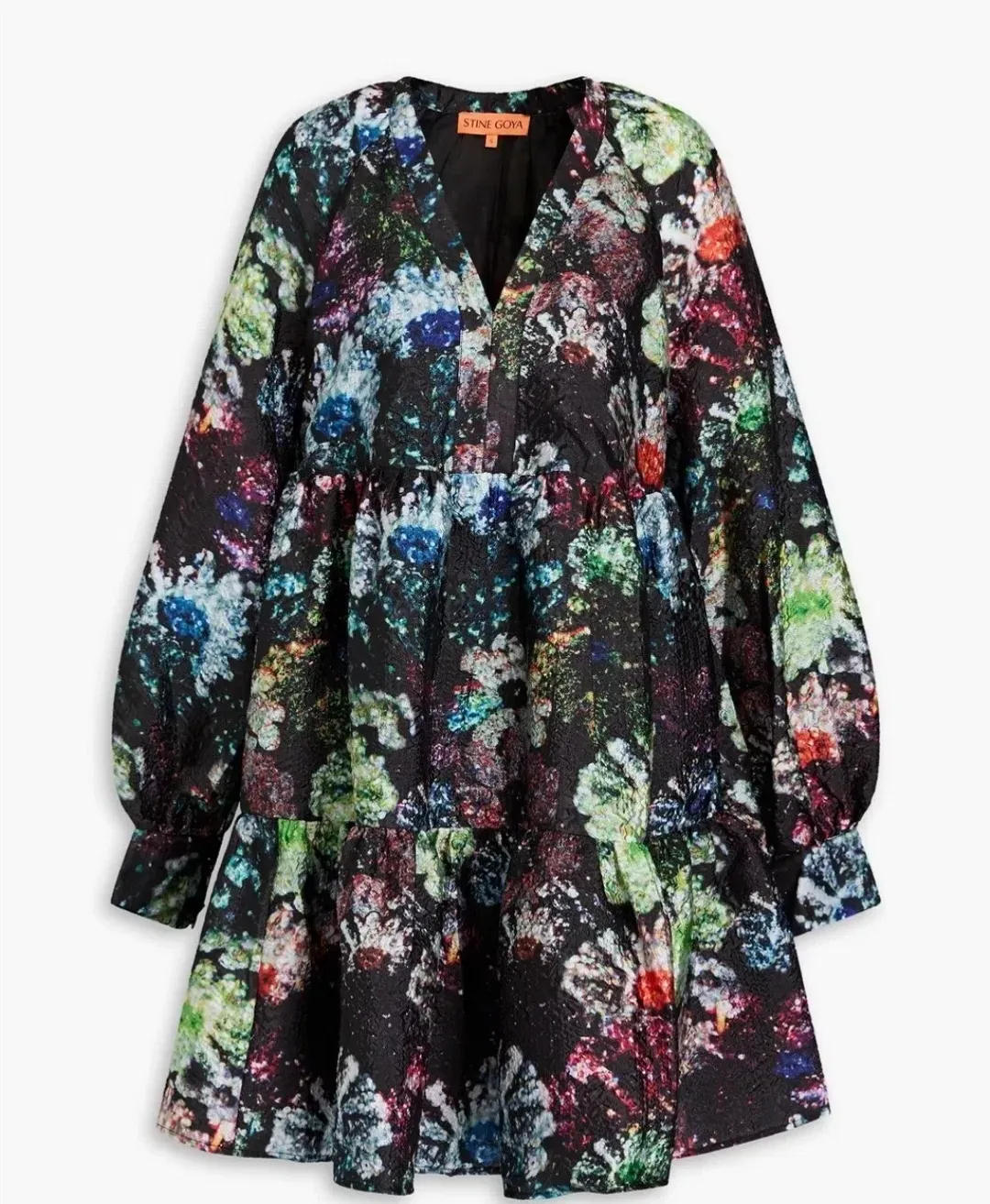 Stine Goya Jasmine Dress Size XL 14 AU/UK Glitter Bloom Floral for rent on The Volte - main image