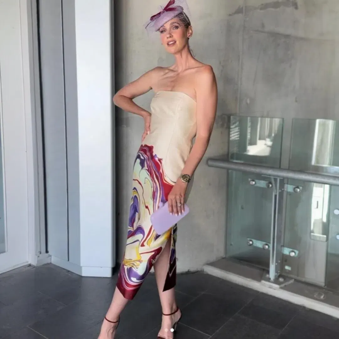 Alemais Luca Corset Midi Dress In Multi Size 6 for rent on The Volte - main image