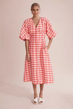 Country Road Check Full Sleeve Dress for rent on The Volte - image 1