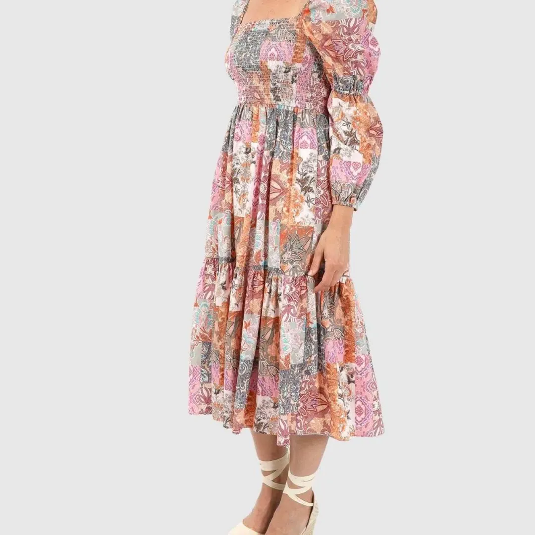 Kachel Allegra Ruffle Midi Dress for rent on The Volte - main image