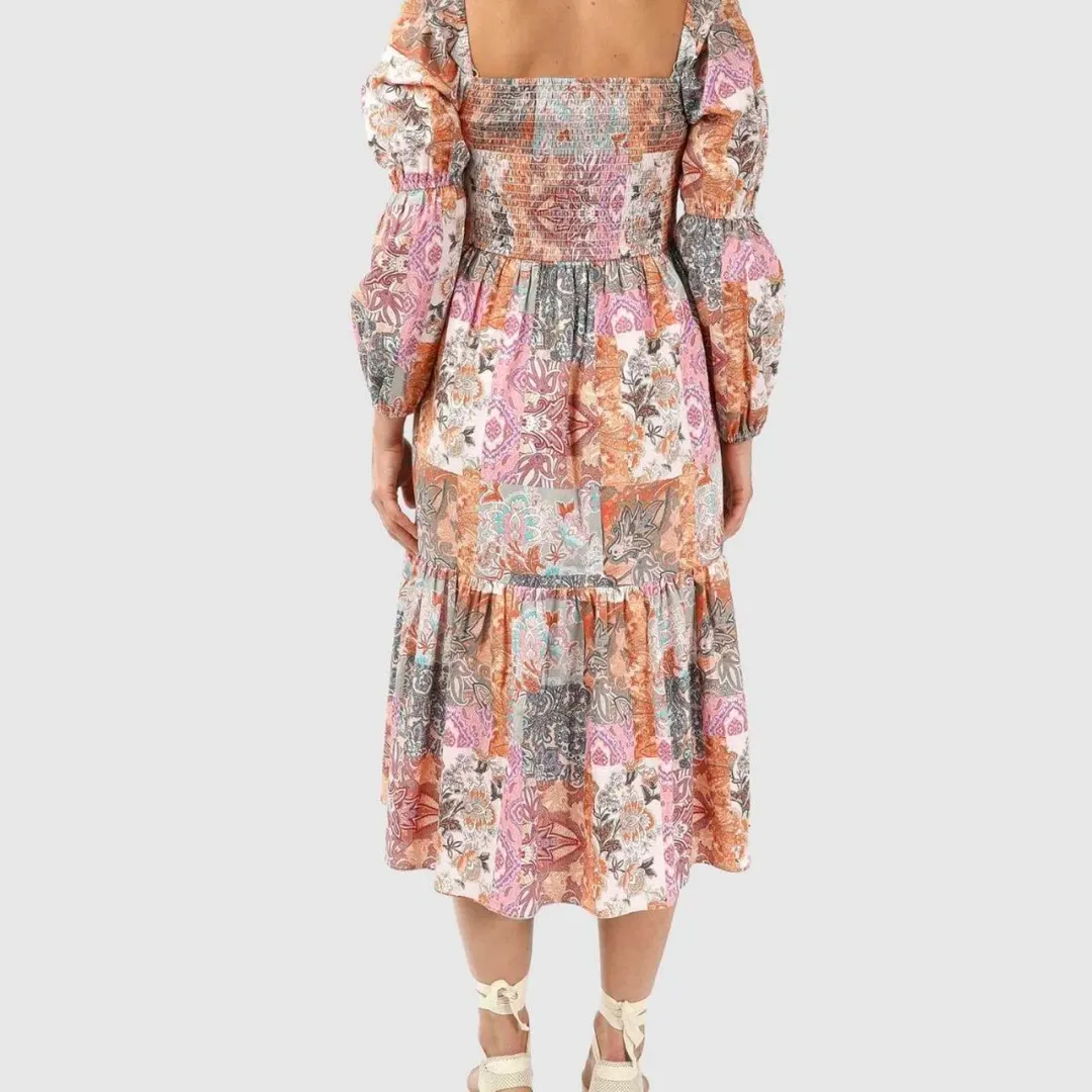 Kachel Allegra Ruffle Midi Dress for rent on The Volte - main image