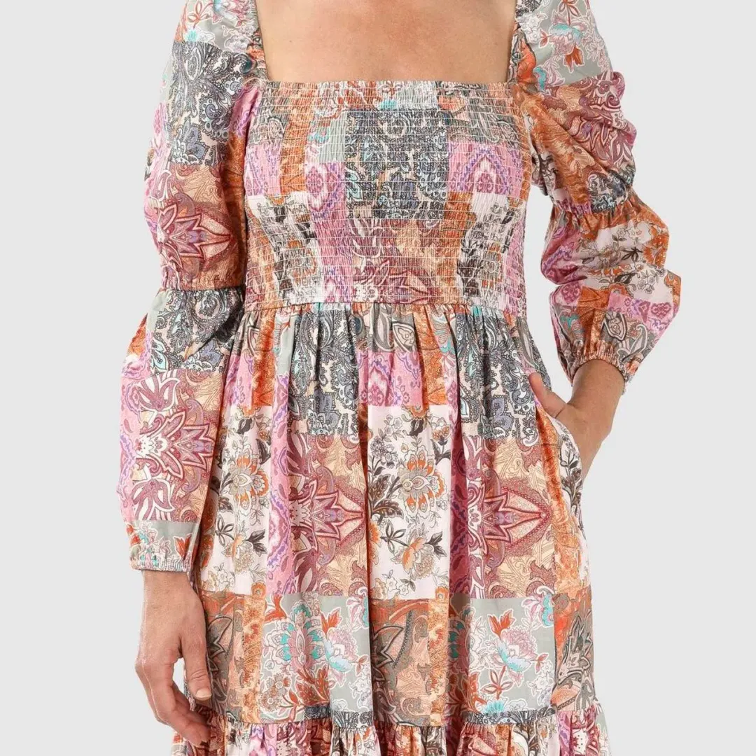 Kachel Allegra Ruffle Midi Dress for rent on The Volte - main image