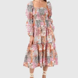 Kachel Allegra Ruffle Midi Dress for rent on The Volte - image 1