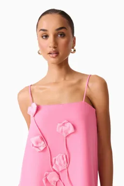 Elliatt Nolana Floral Applique Gown in Pink Size 12 for rent on The Volte - image 4