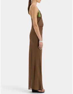 Sir The Label Danica Layered Midi Dress Brown Size 3 AU for rent on The Volte - image 3
