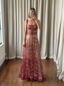 BRONX & BANCO MIDNIGHT GOWN ~ BURGUNDY for rent on The Volte - image 1