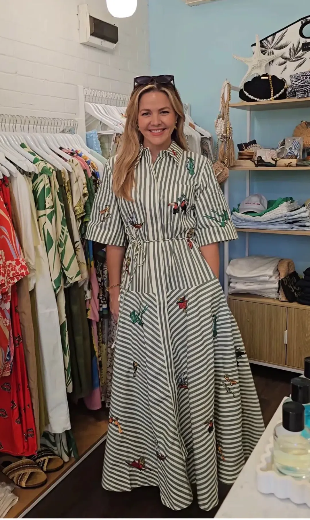 ALEMAIS BISOU EMBROIDERED SHIRTDRESS SIZE 10 for rent on The Volte - main image